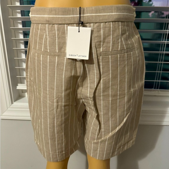 Great Gibson & Latimer size 4 khaki and white stripe Bermuda shorts NWT - Picture 6 of 7
